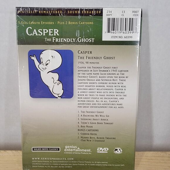 DVD Casper The Friendly Ghost SEALED - Picture 2 of 2